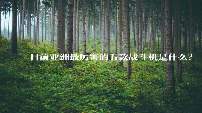 目前亚洲最厉害的五款战斗机是什么？